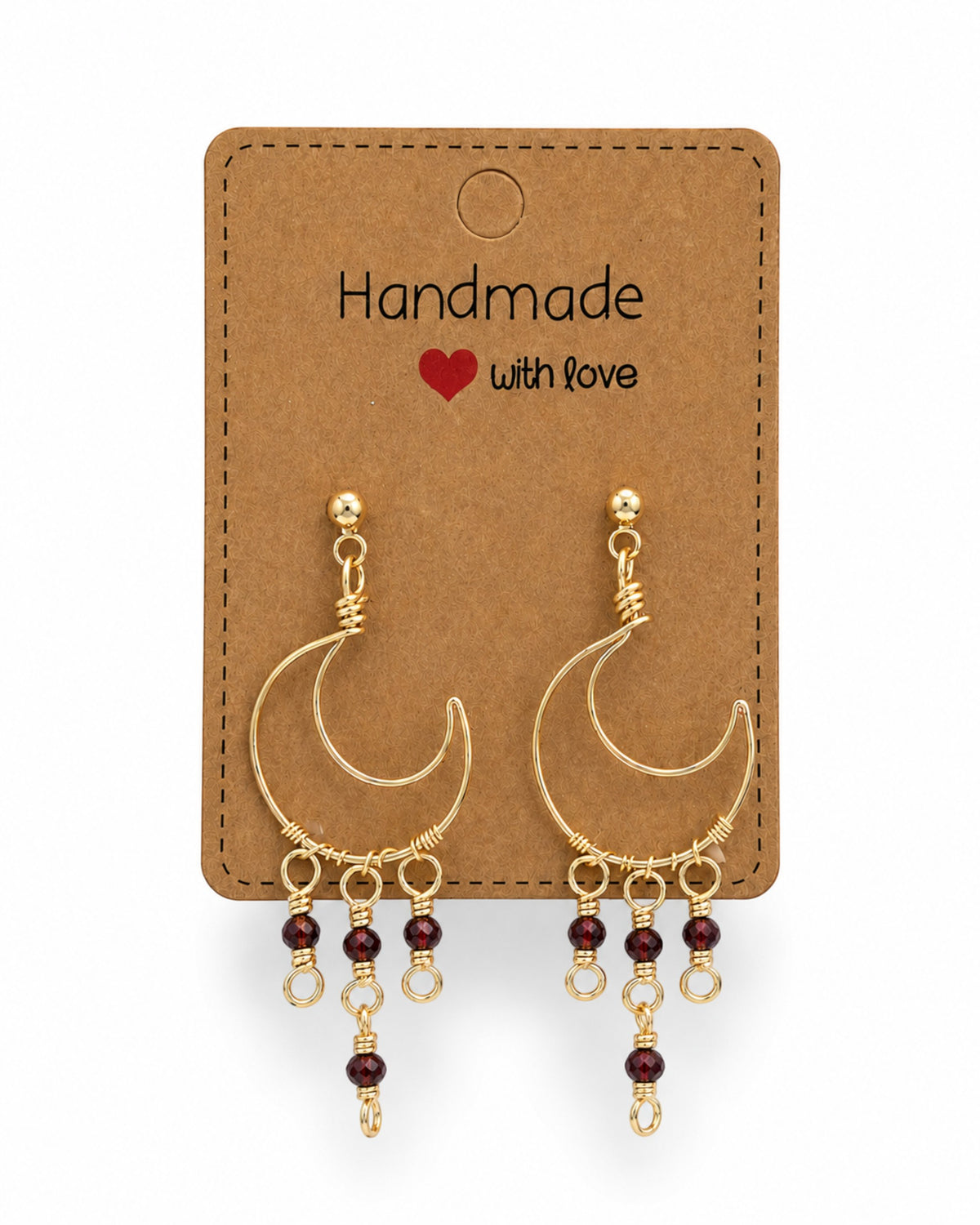 Wire Wrapped Moon Earrings