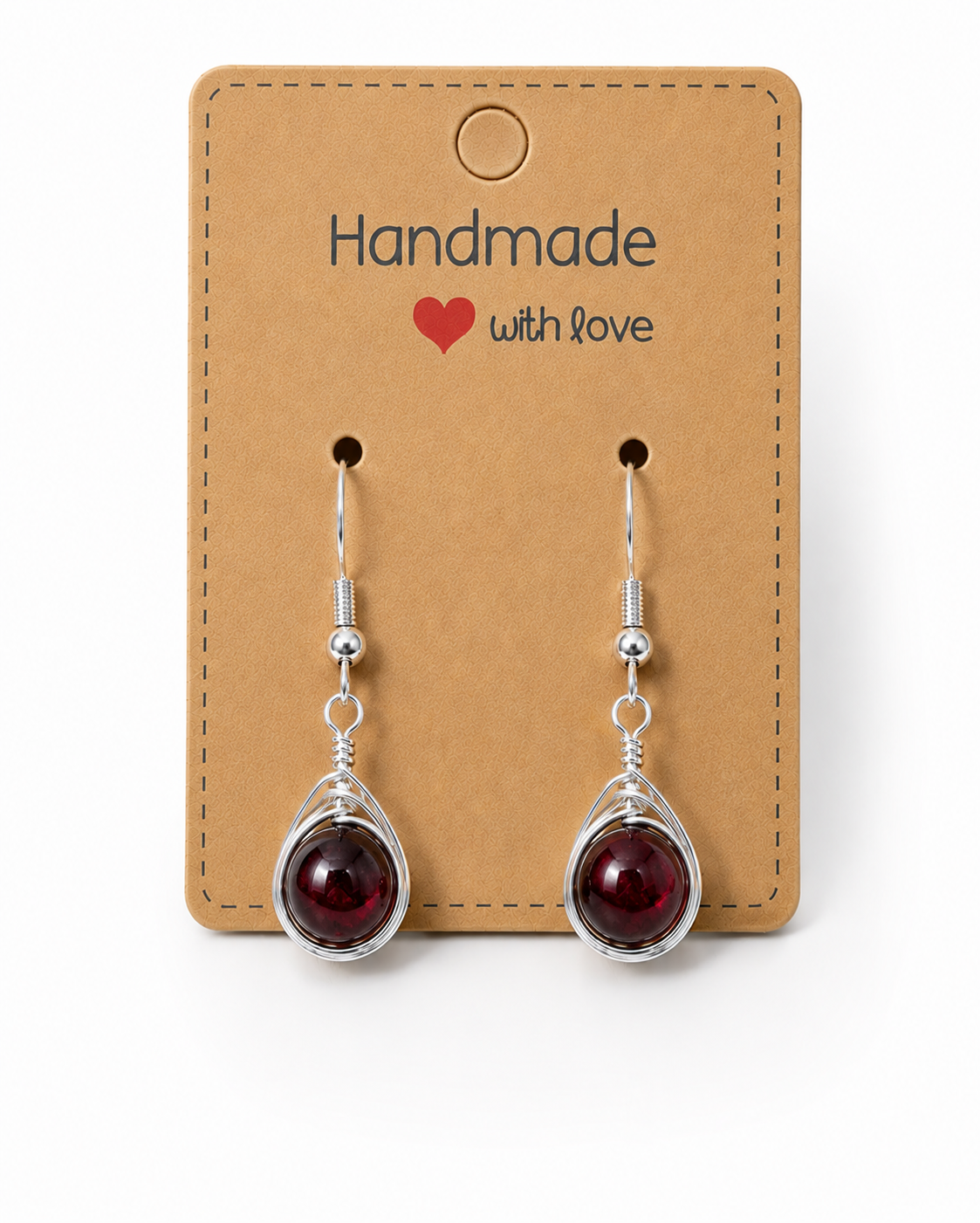 Wire Wrapped Gemstone Earrings