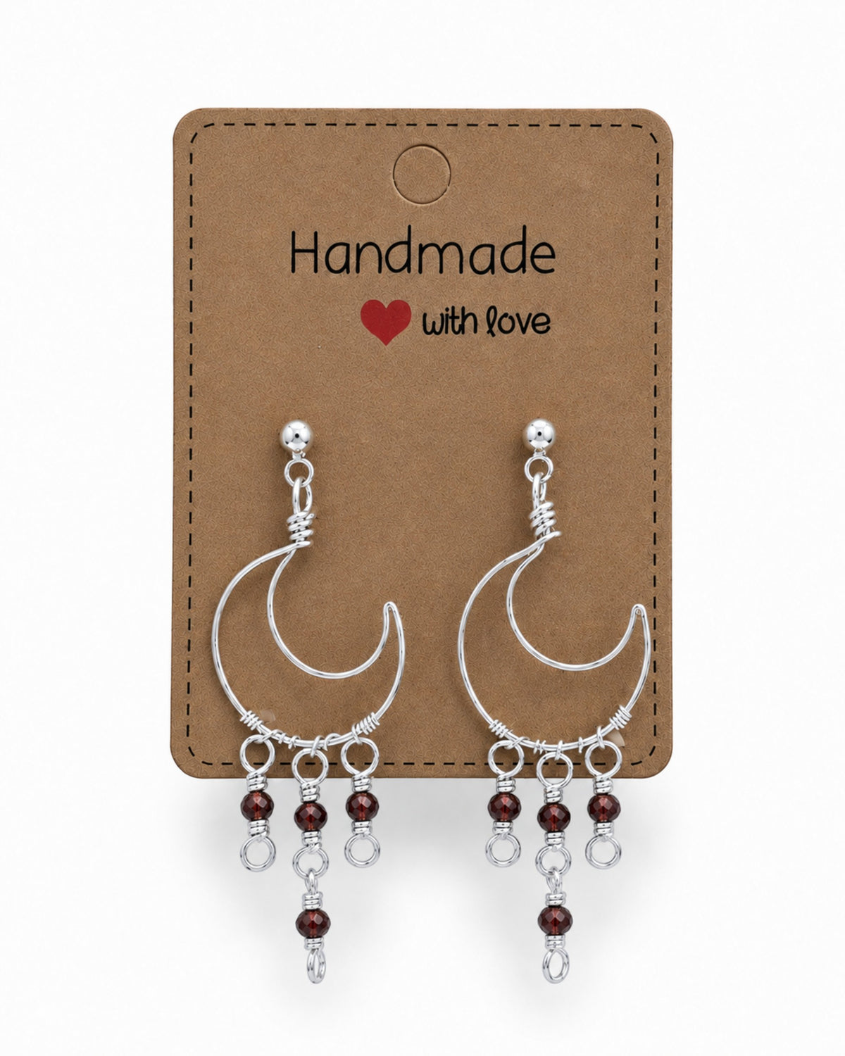 Wire Wrapped Moon Earrings