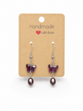 Faceted Amethyst Butterfly Earrings