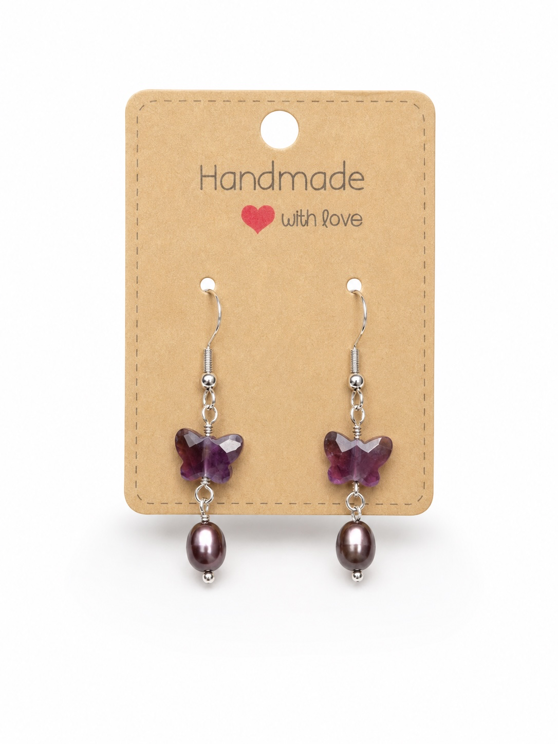 Faceted Amethyst Butterfly Earrings