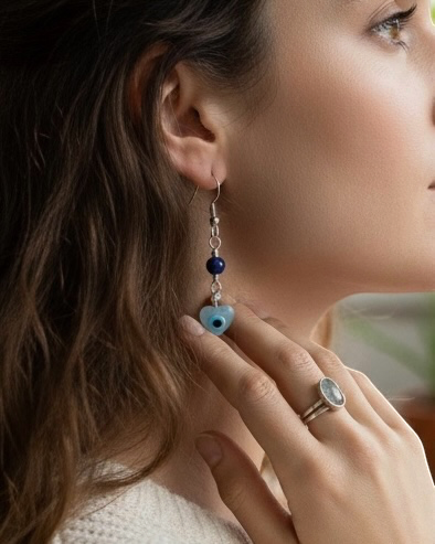 MOP Evil Eye Earrings