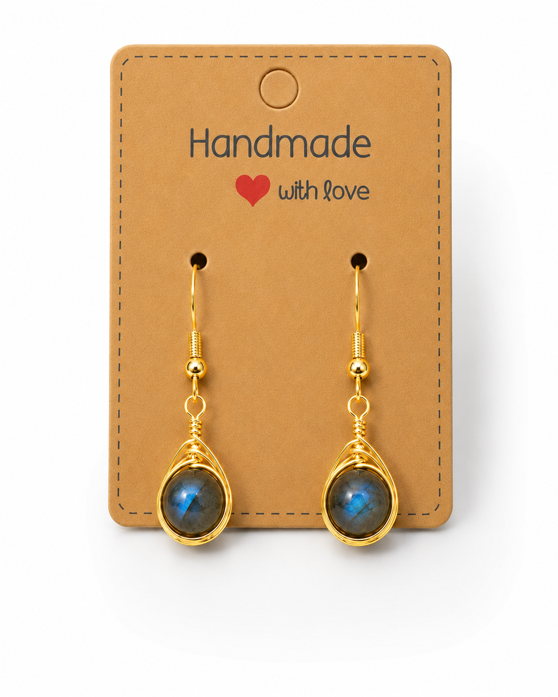 Wire Wrapped Gemstone Earrings
