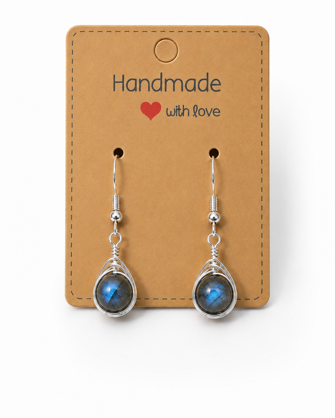 Wire Wrapped Gemstone Earrings