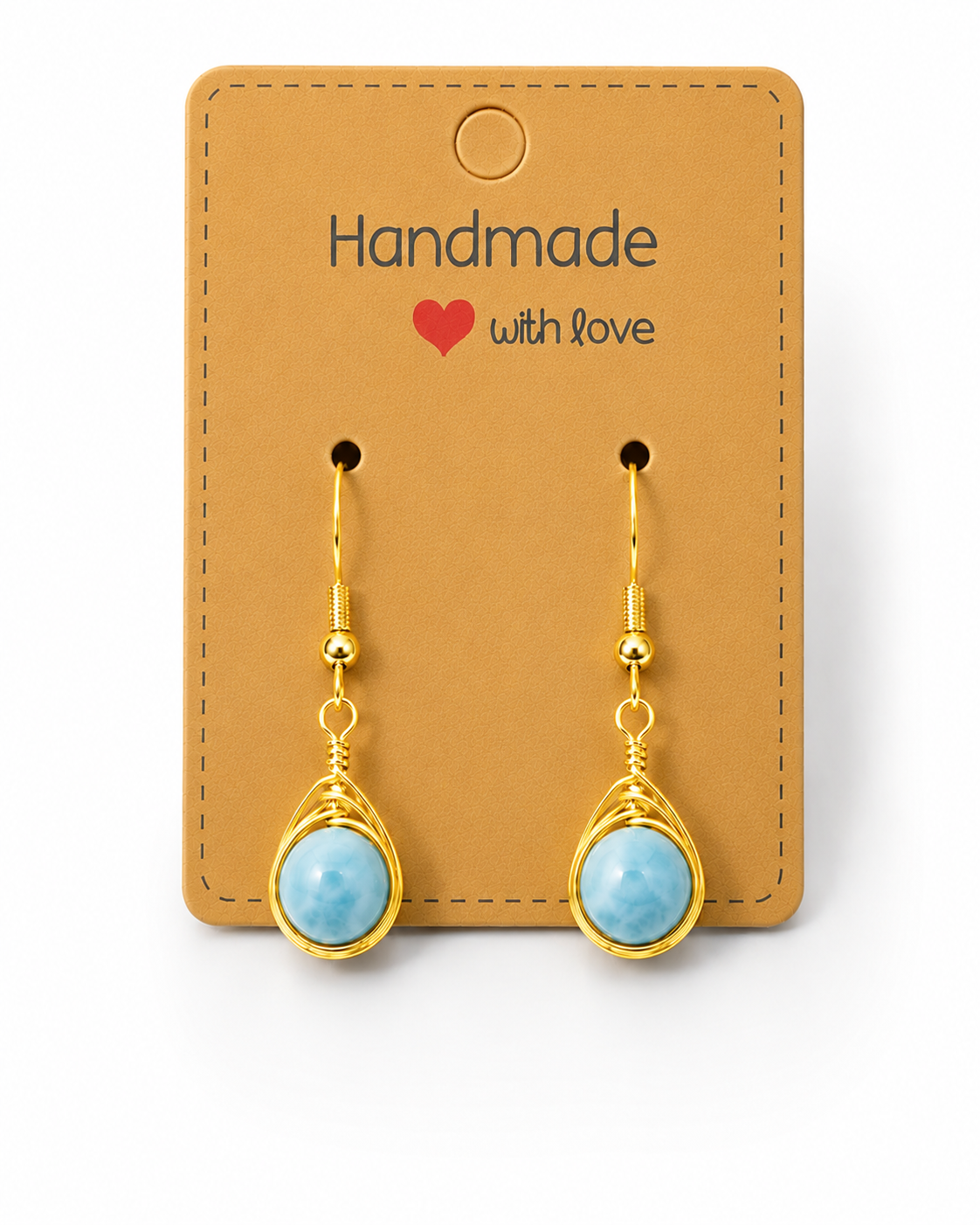 Wire Wrapped Gemstone Earrings