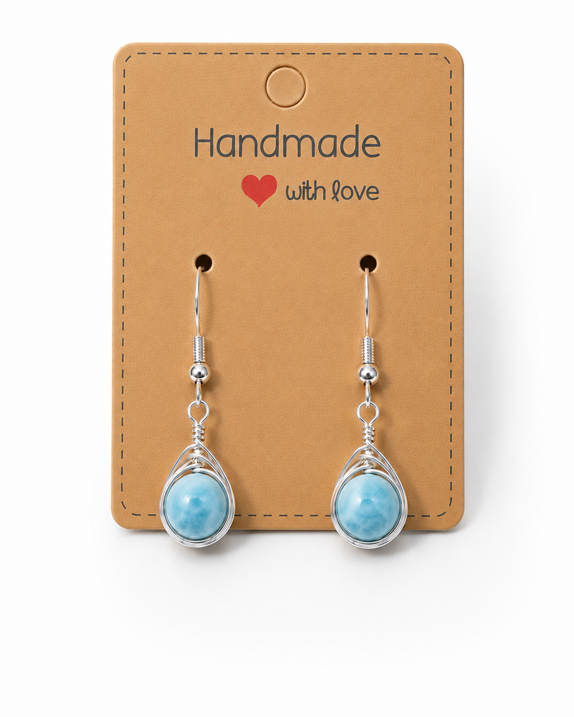 Wire Wrapped Gemstone Earrings