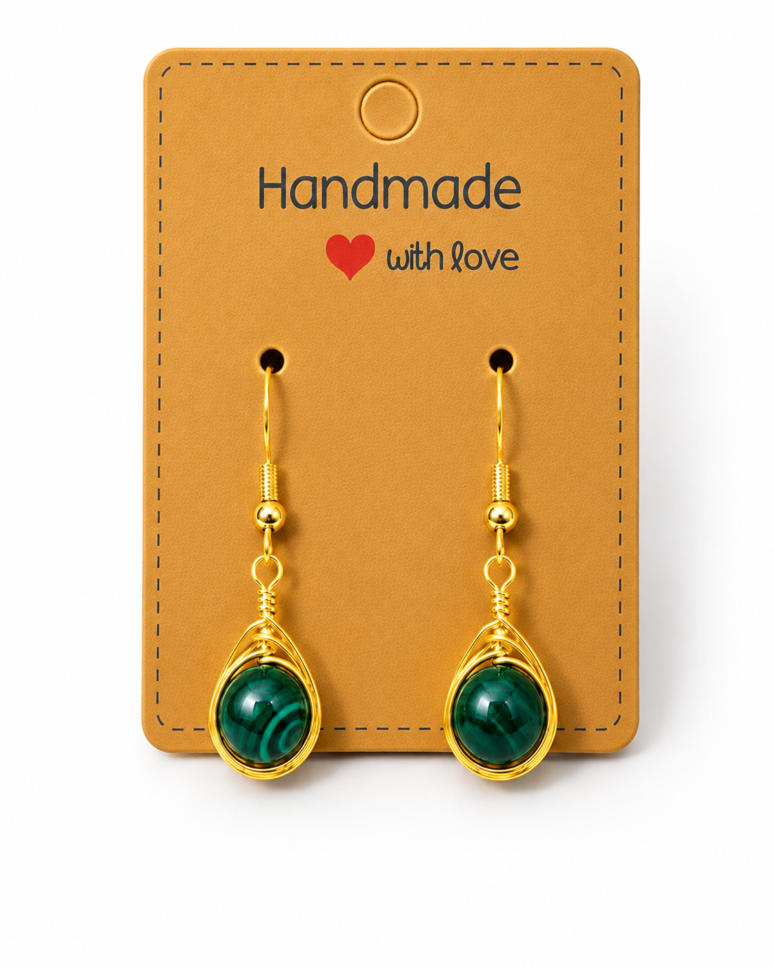 Wire Wrapped Gemstone Earrings