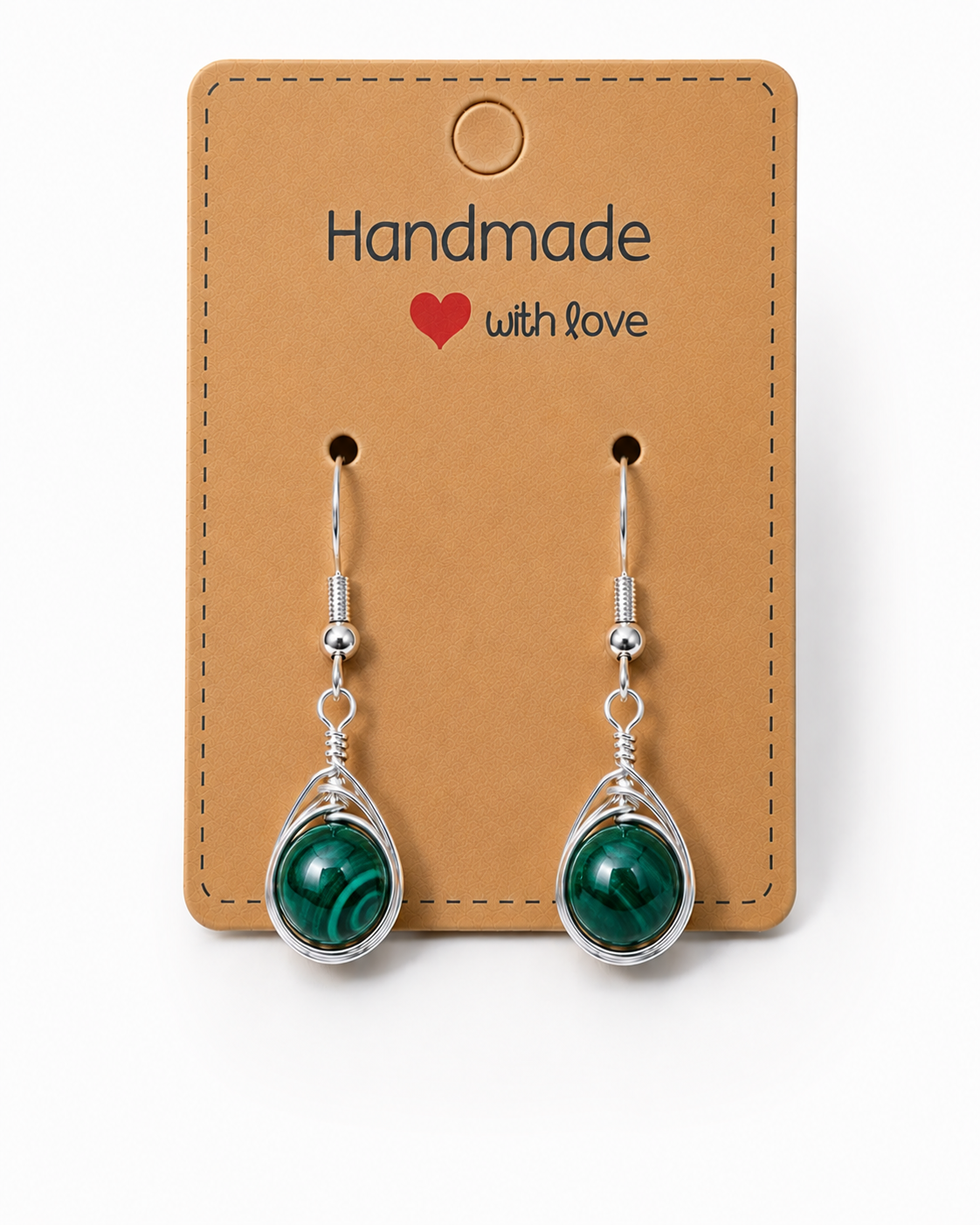 Wire Wrapped Gemstone Earrings