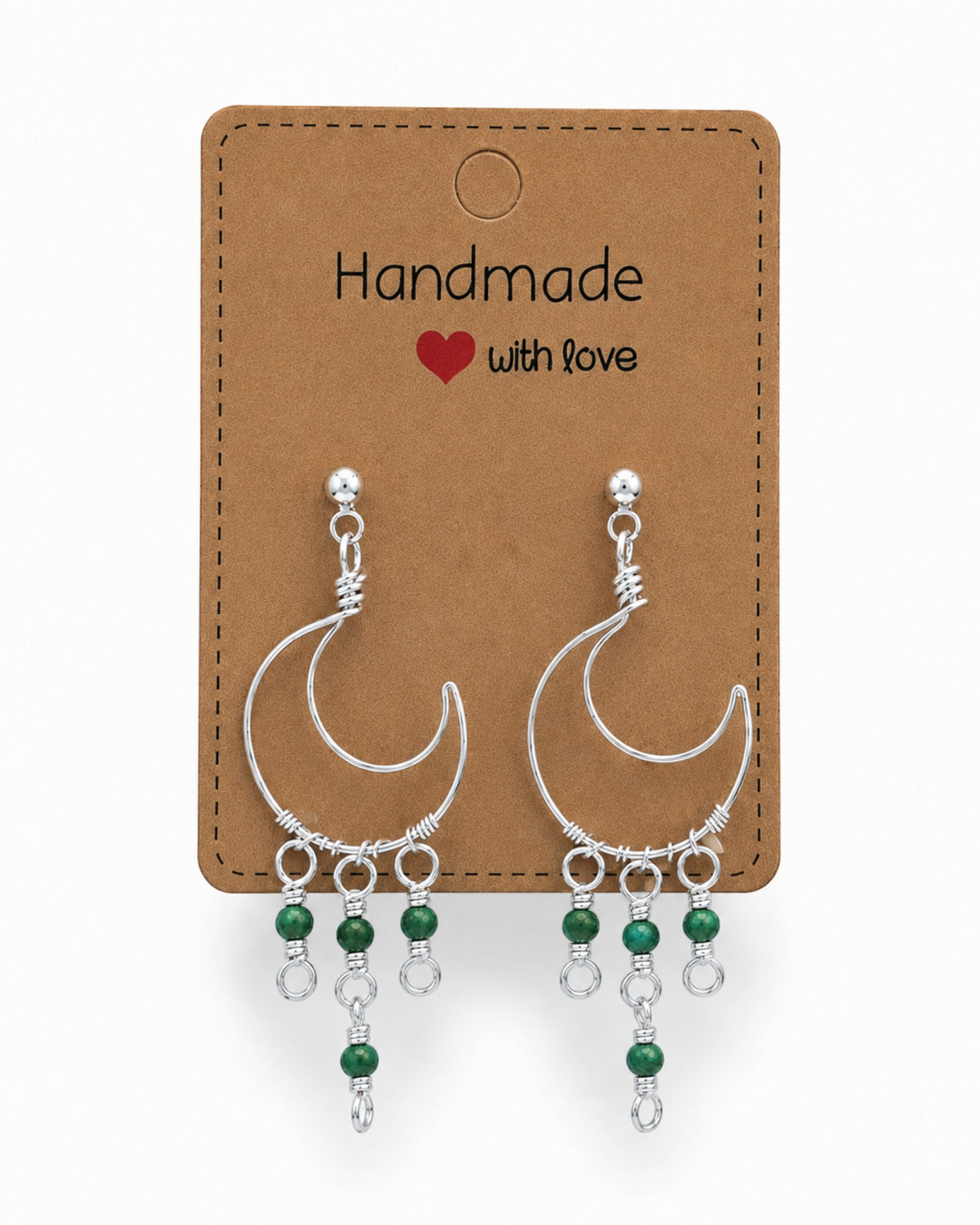 Wire Wrapped Moon Earrings