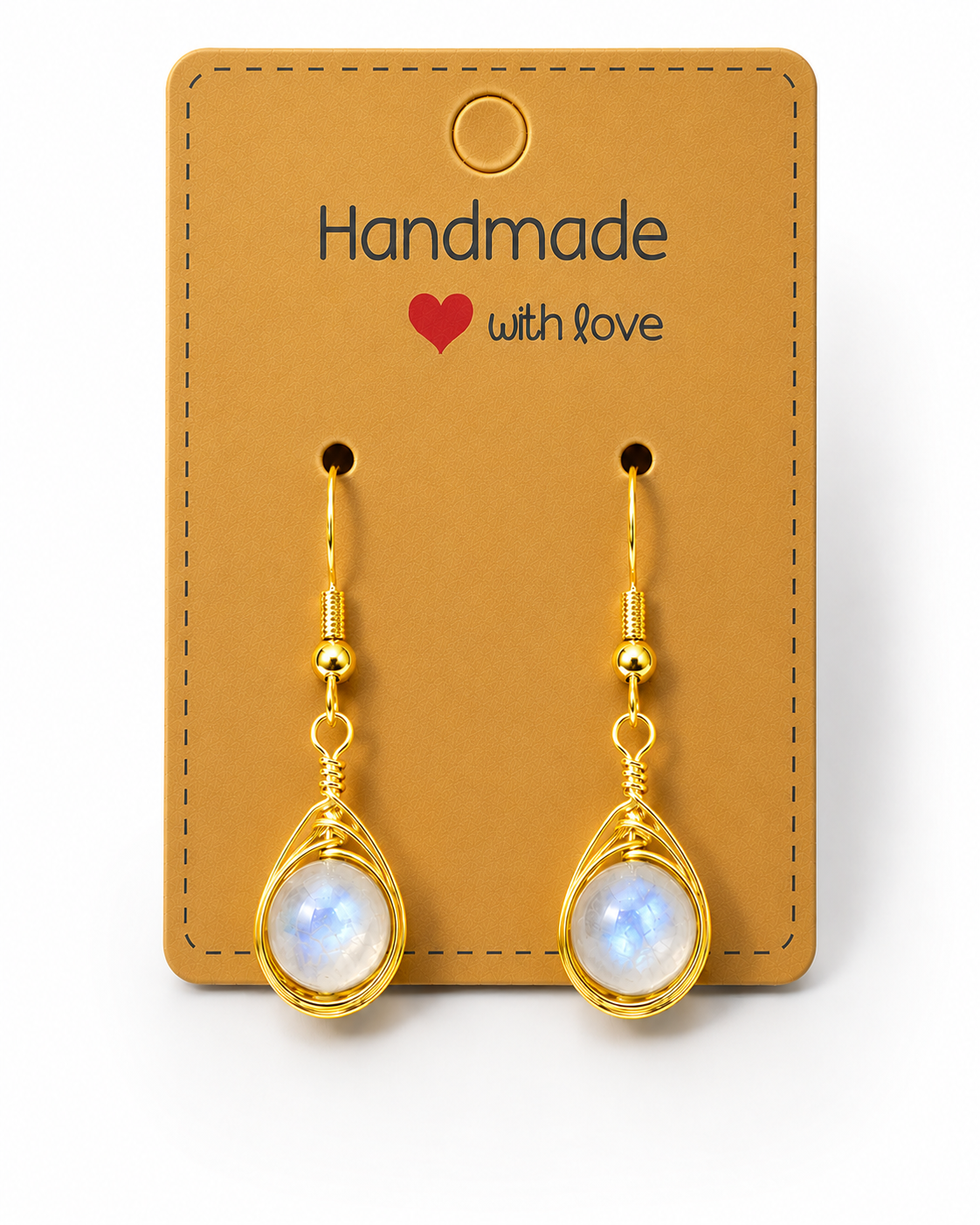 Wire Wrapped Gemstone Earrings
