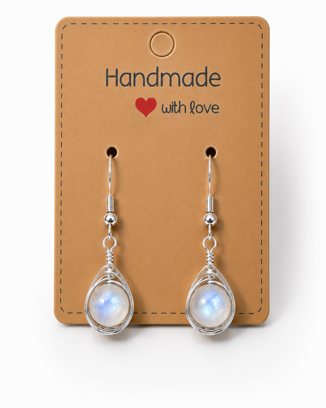 Wire Wrapped Gemstone Earrings