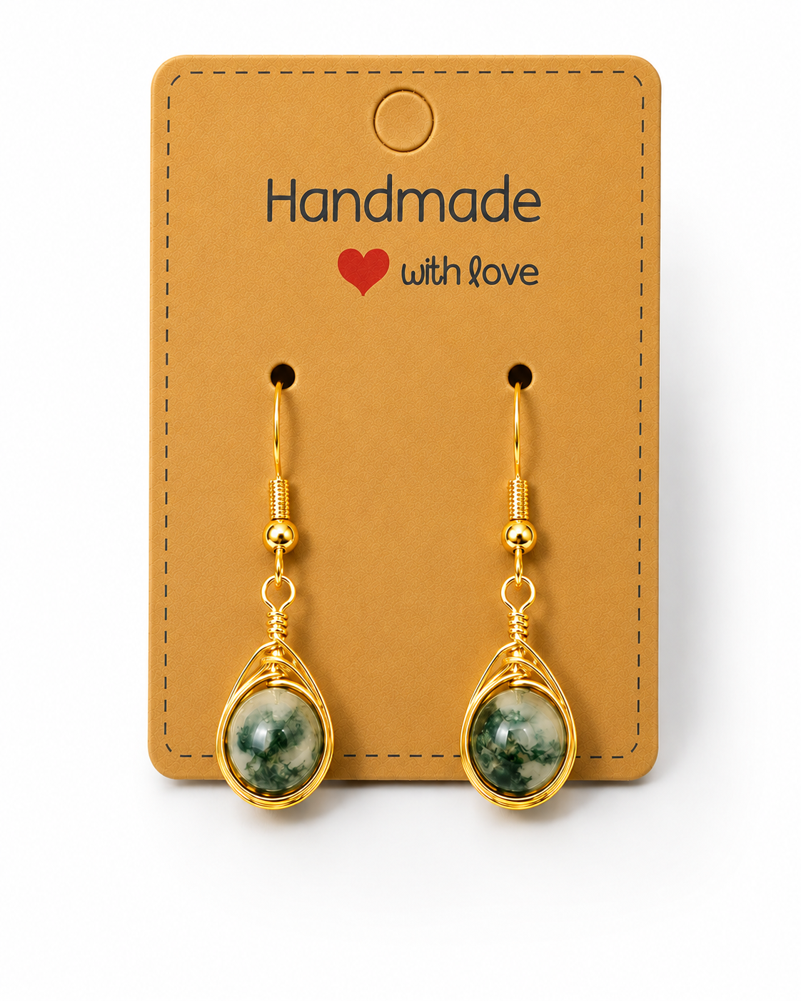 Wire Wrapped Gemstone Earrings