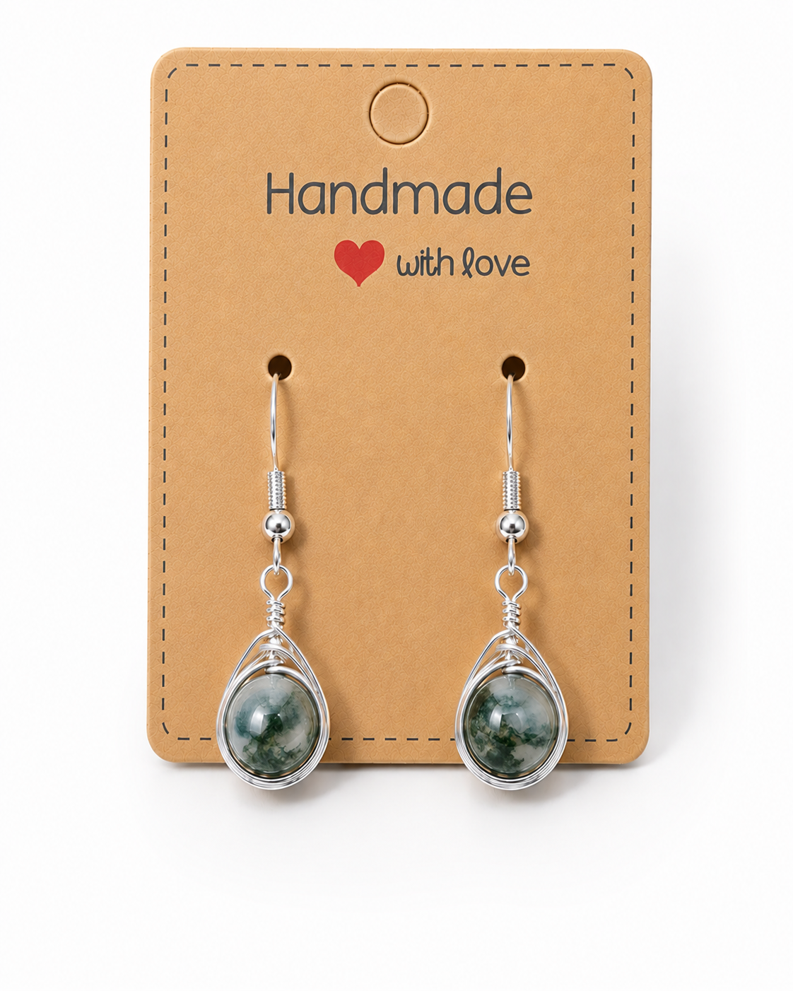 Wire Wrapped Gemstone Earrings