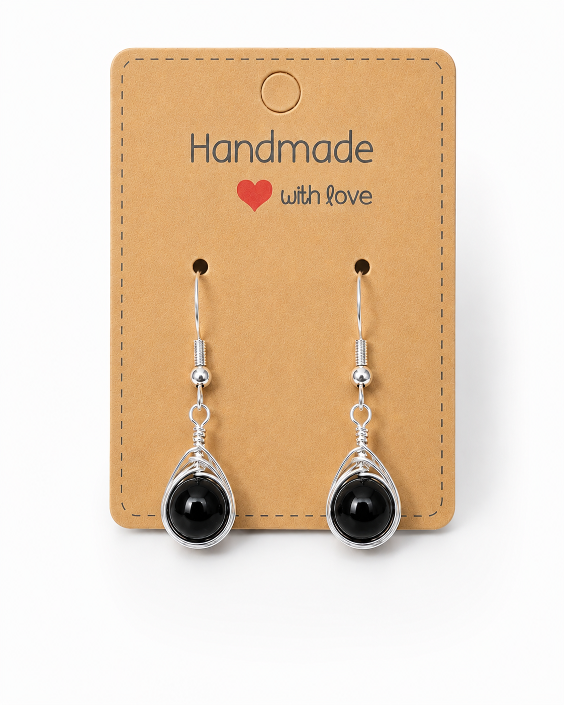Wire Wrapped Gemstone Earrings