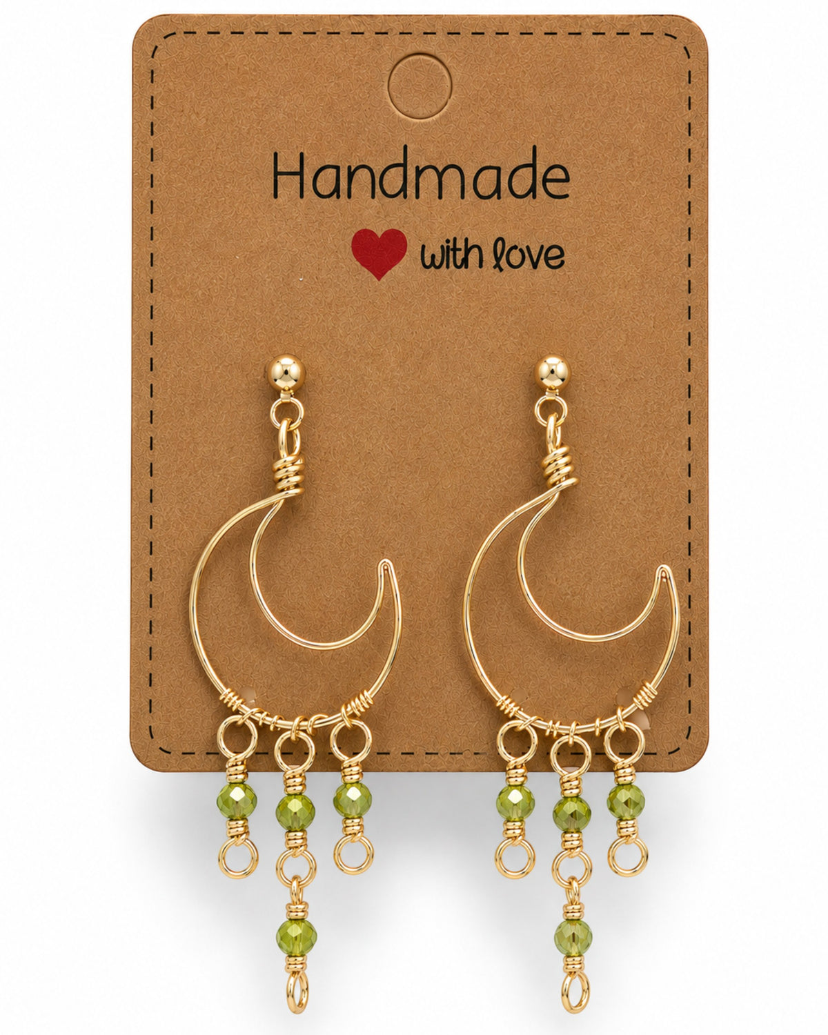 Wire Wrapped Moon Earrings
