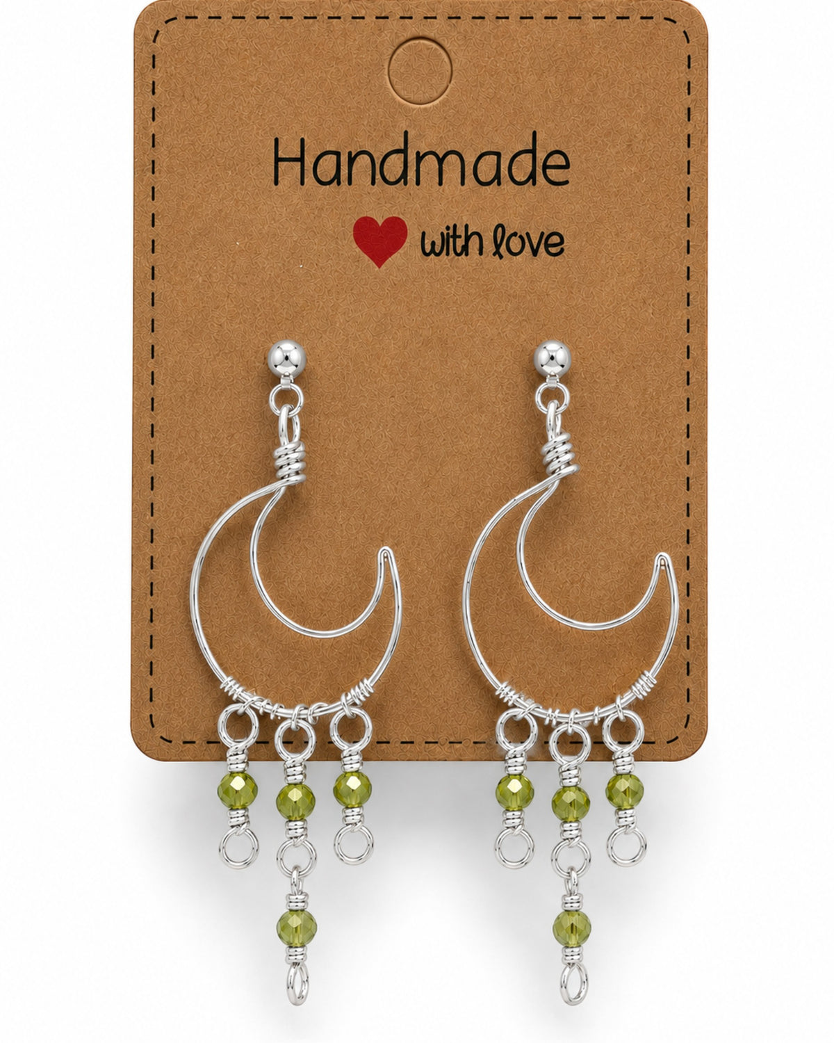 Wire Wrapped Moon Earrings