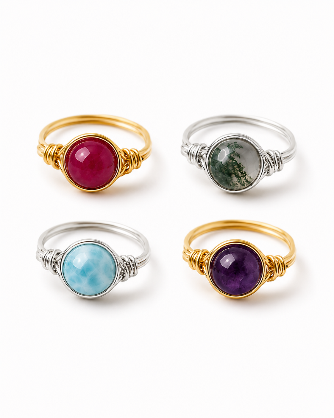 Single Stone Wrapped Rings
