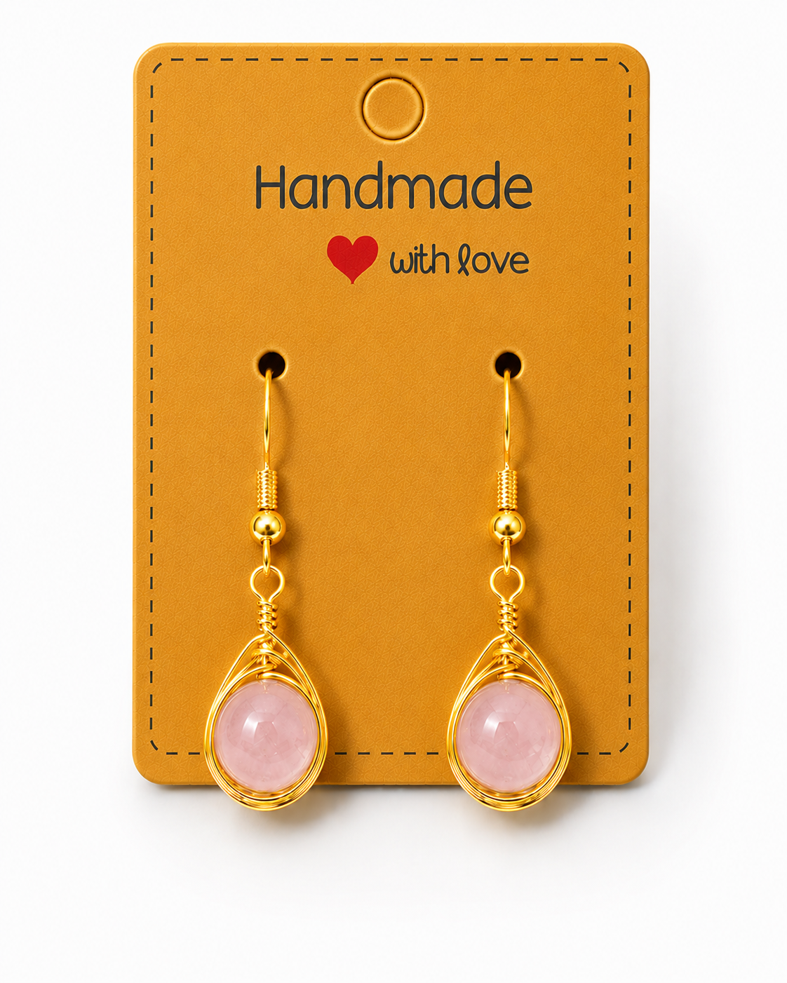 Wire Wrapped Gemstone Earrings