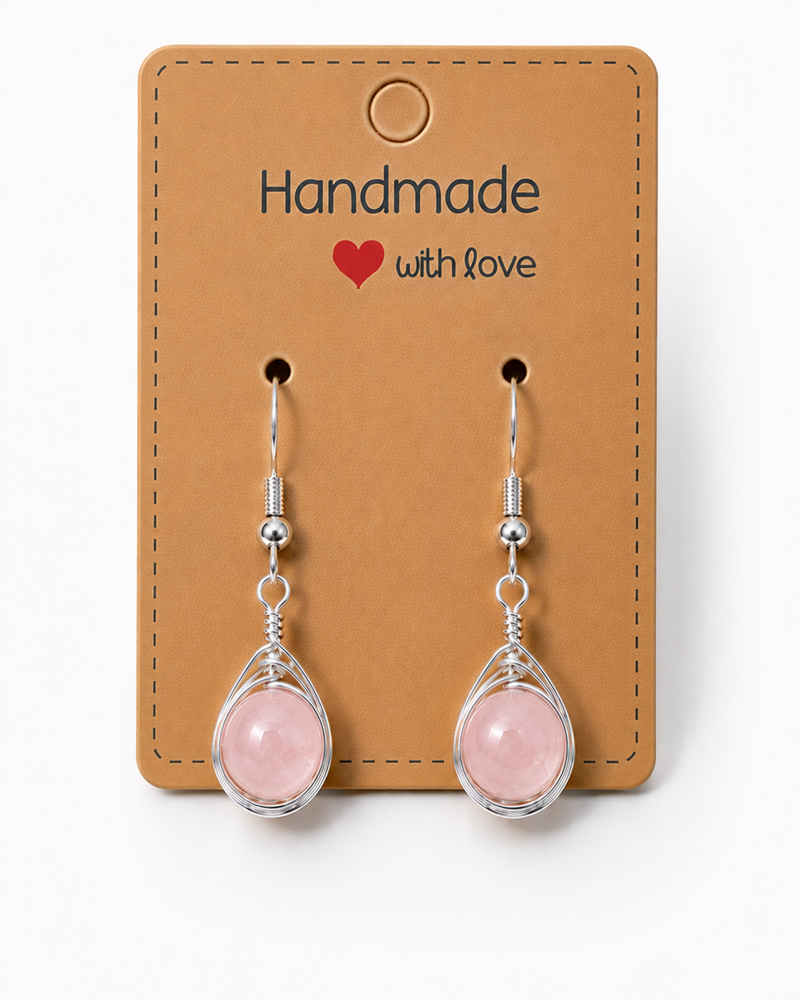 Wire Wrapped Gemstone Earrings
