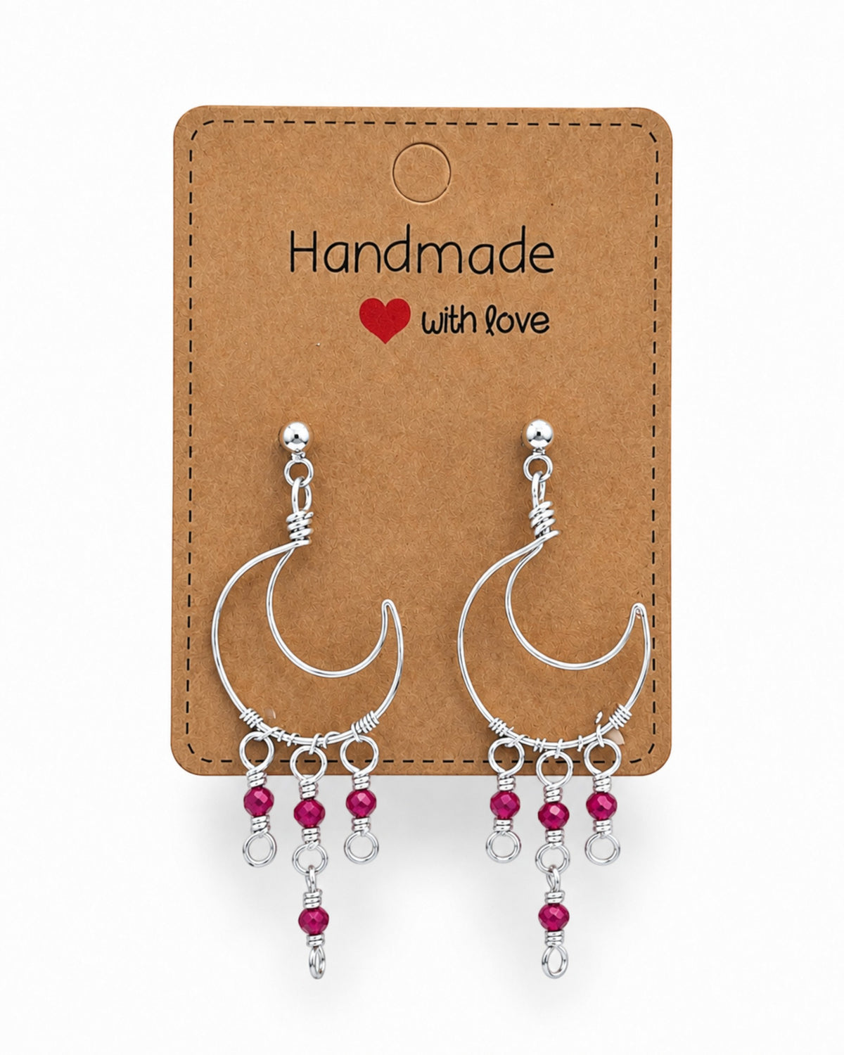 Wire Wrapped Moon Earrings