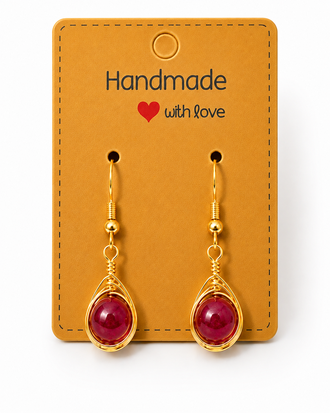 Wire Wrapped Gemstone Earrings