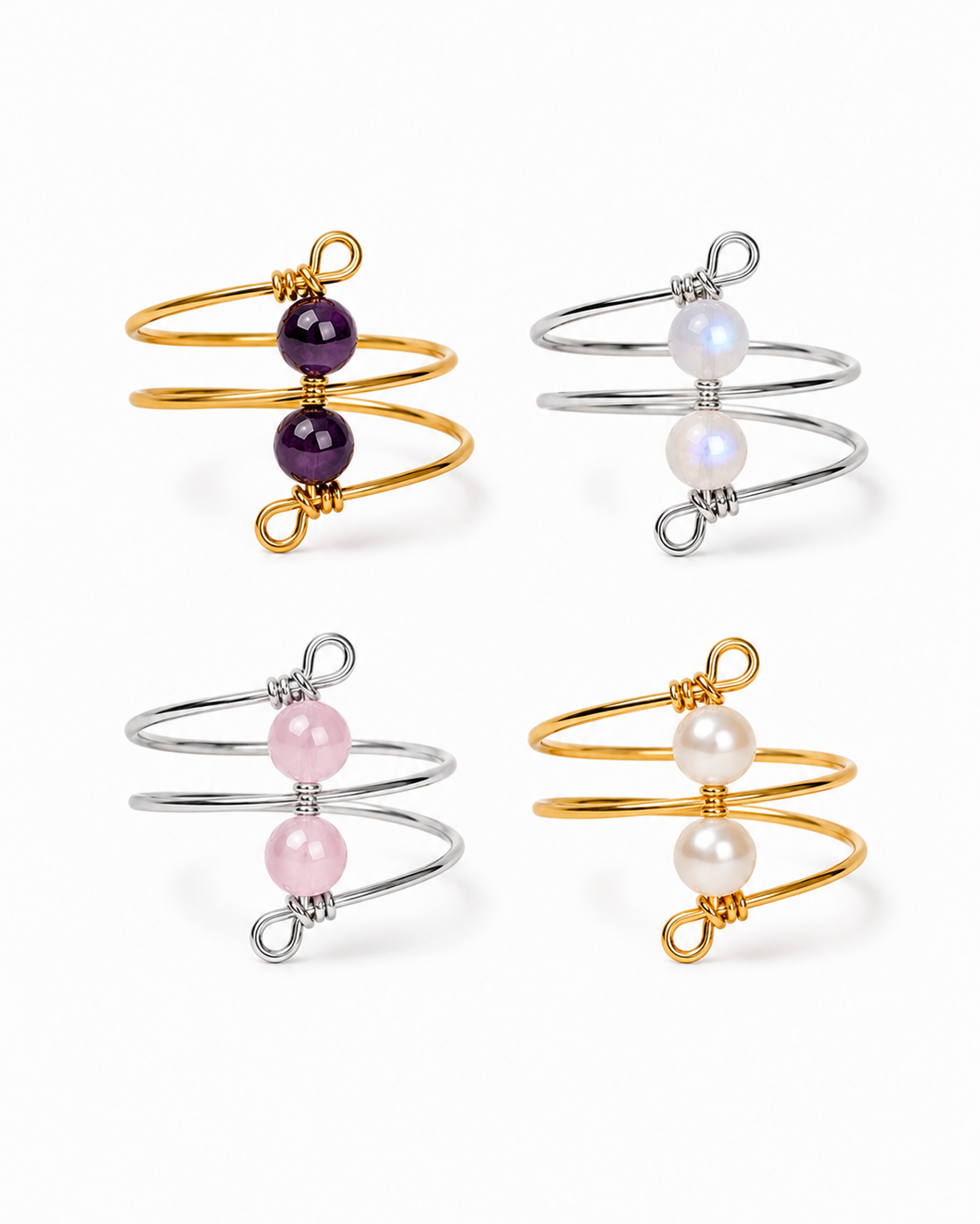Double Bead Wrap Ring