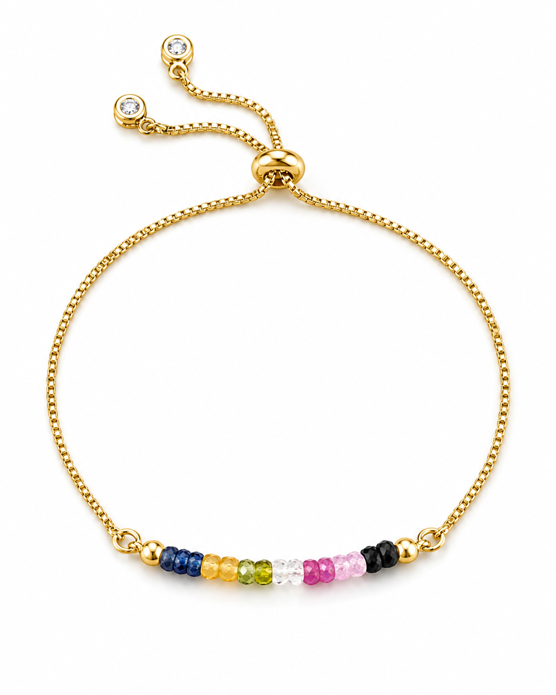 Multi-Color Zircon Adjustable Bracelet